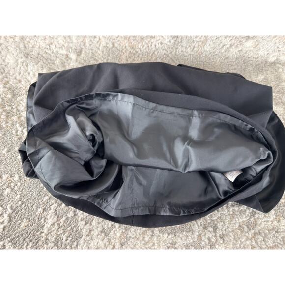 Worthington Size 8 Peplum Minimalist Mini Sheath Dress Black Cap Sleeve Party - Picture 7 of 8